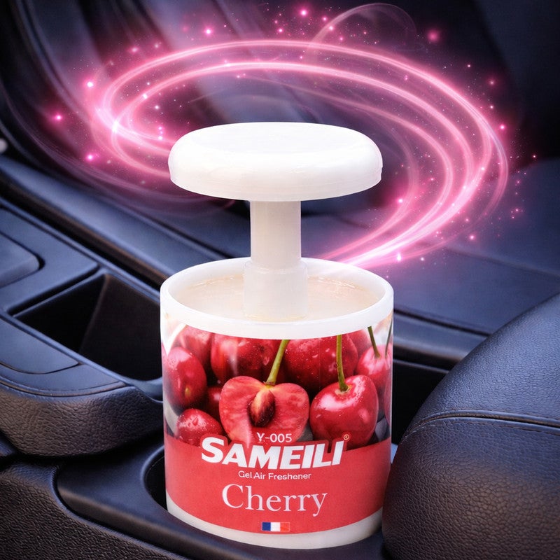SAMEILI Y-005 Gel Air Freshener – Long Lasting Car & Home Fragrance, Cup Holder & Dashboard Placement, Odour Eliminator Air Freshener for Car, Office, Bedroom & Living Room(CHERRY) - Image 1